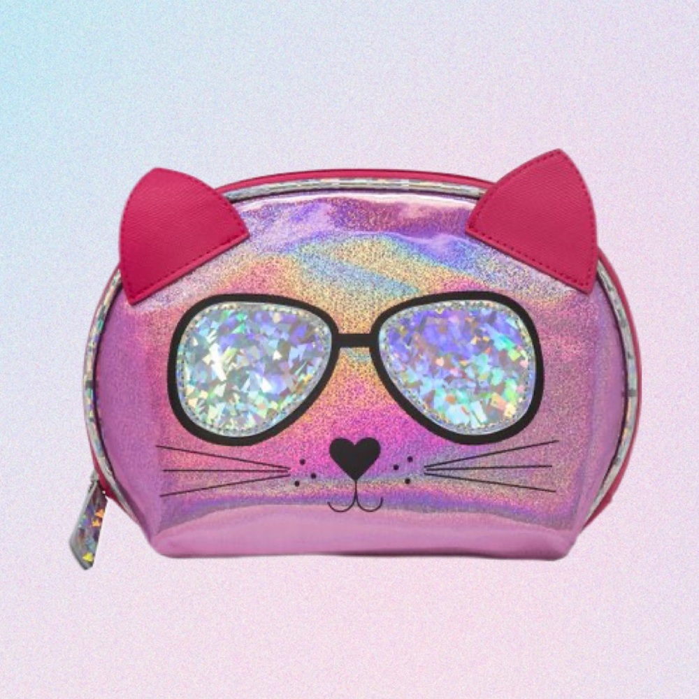 Stella & Max • Pink Cool Cat Dome Cosmetic Bag 💗